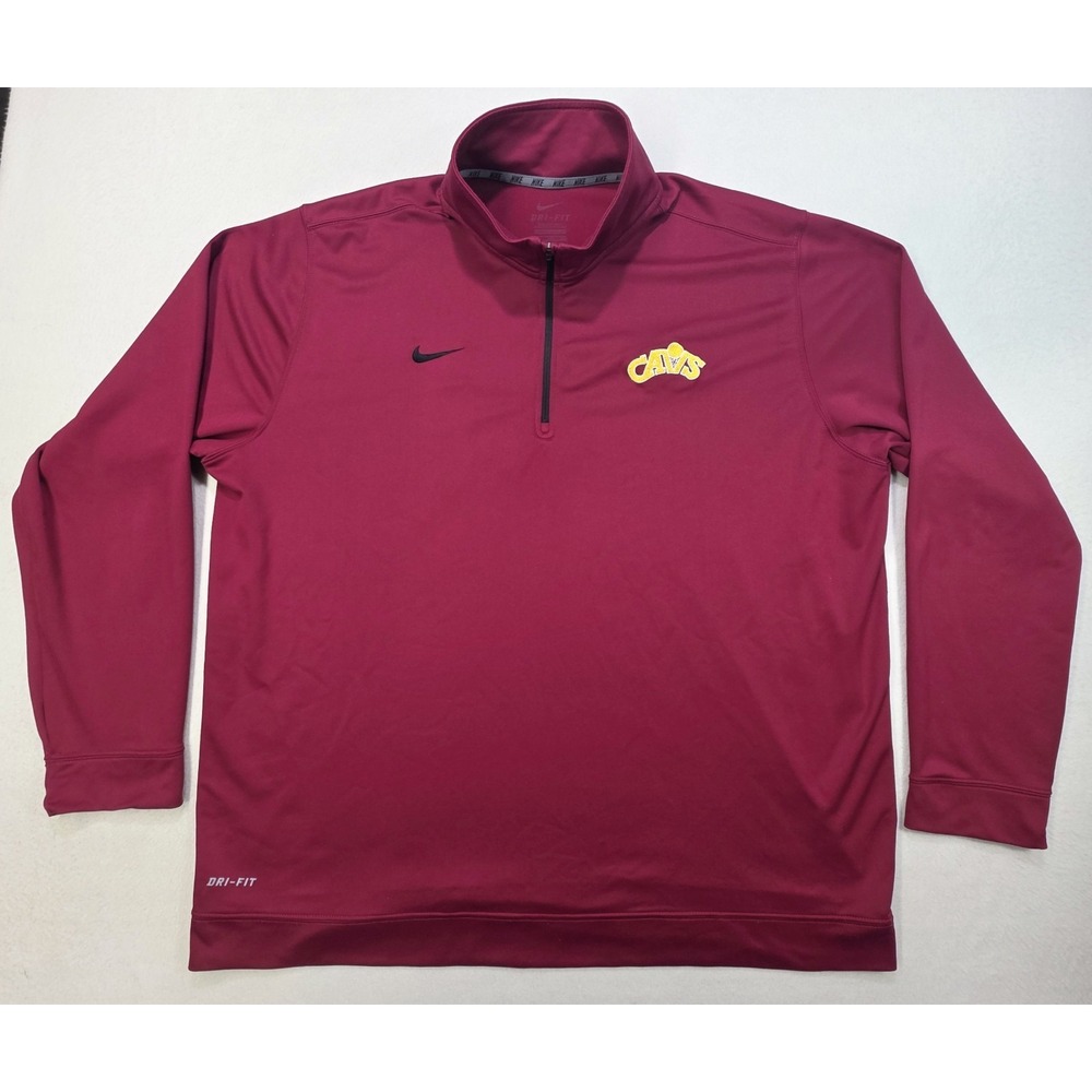 Nike Cleveland Cavaliers Pullover Jacket Mens 2XL Red DriFit Performance Golf - Picture 2 of 9
